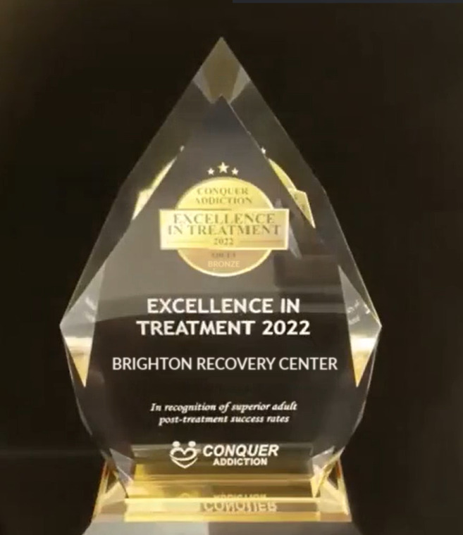 excellence in treatment award 2022 brighton recovery center